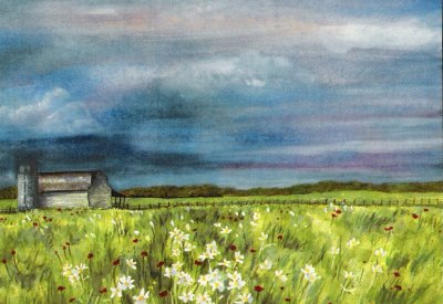 after the storm watercolor painting